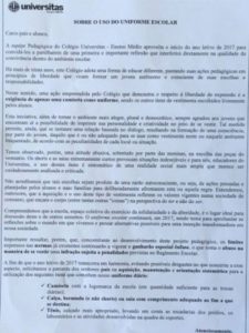 Saia curta e shorts proibidos na escola - Família Muda 